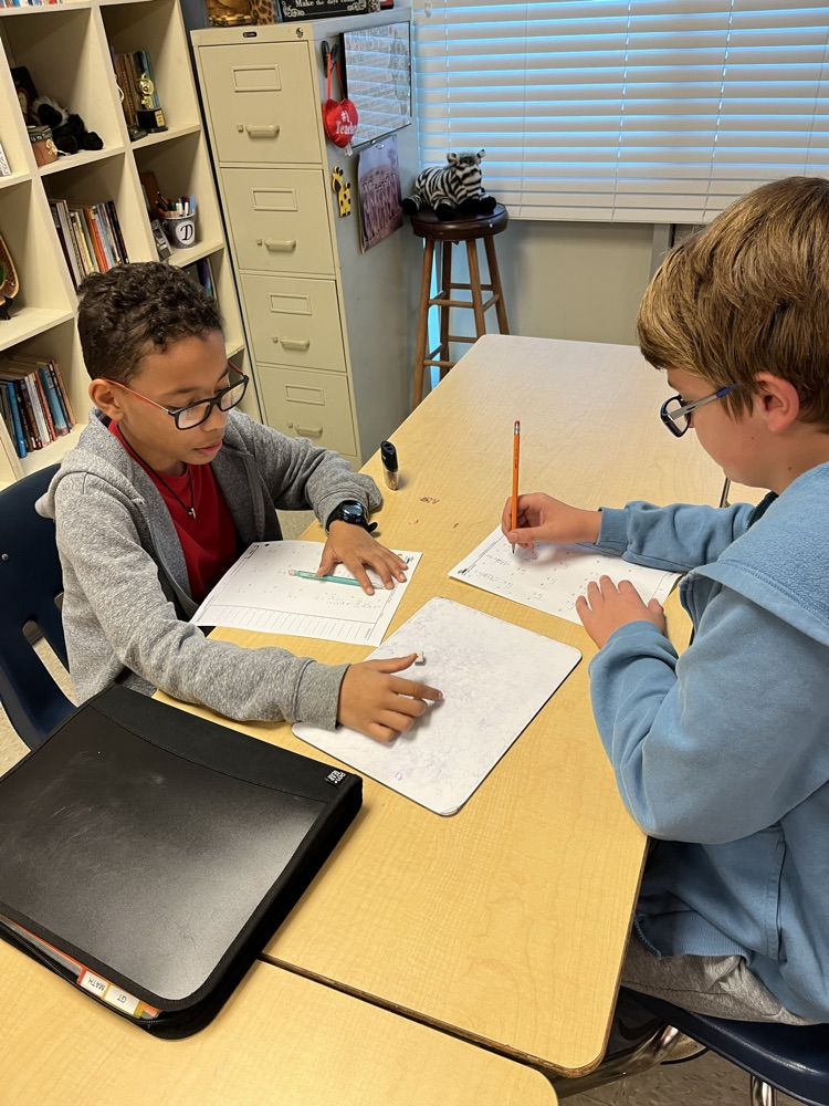 students in math class