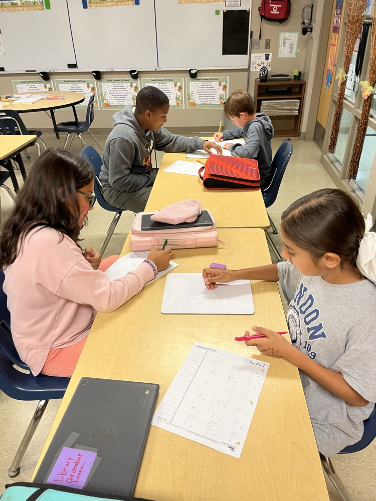 students in math class