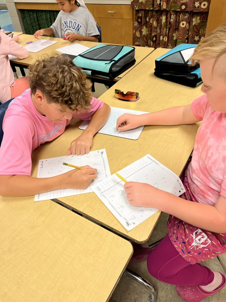 students in math class