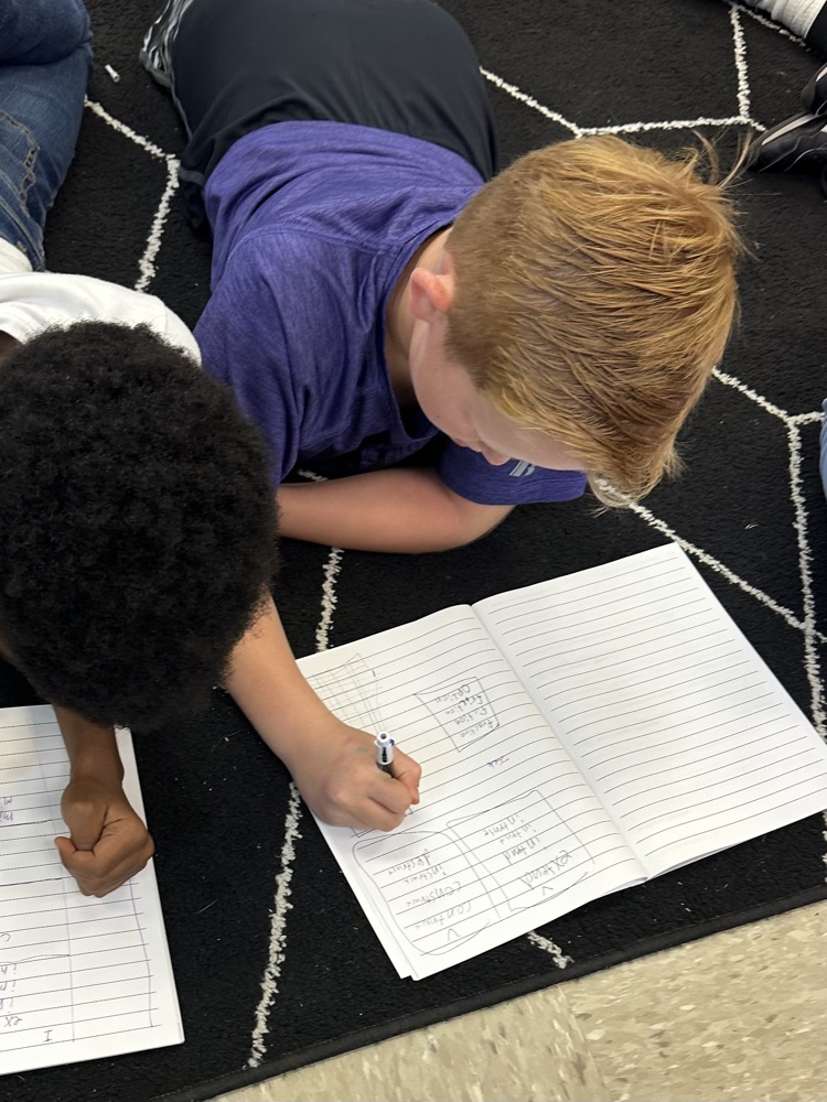 Our third graders love teaming up to build word chains during phonics!