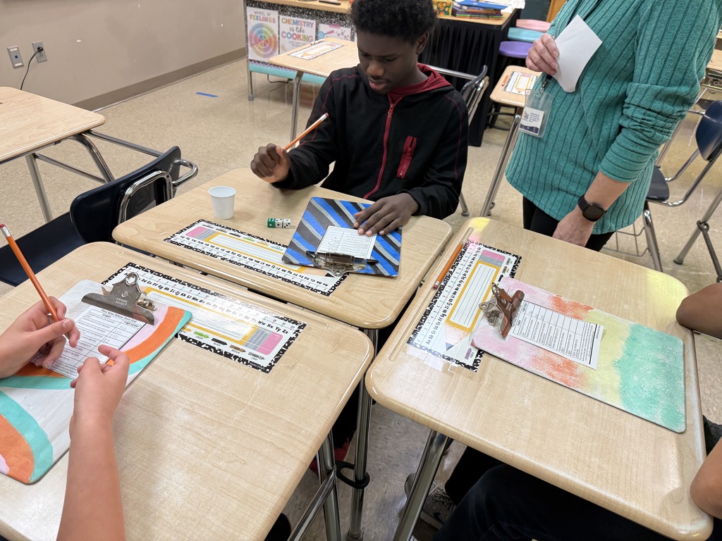 Students learning place value.