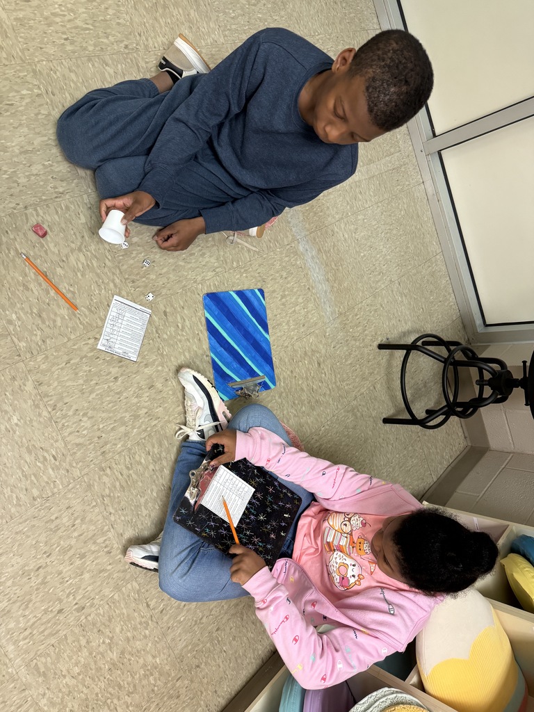 Students learning place value.