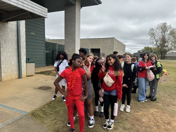 red ribbon week all dressed in red!