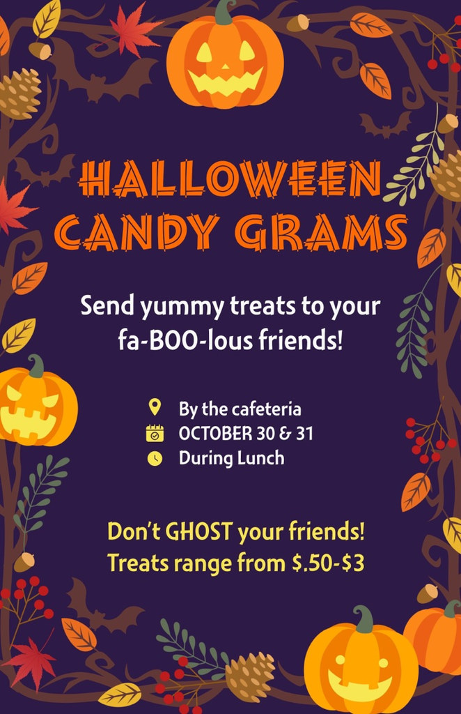 Boo Grams for sale to RDMS students