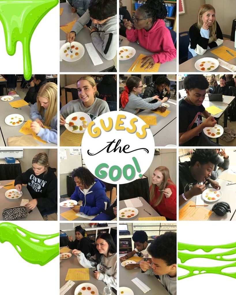 Images of students taste testing baby food.