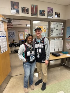 dressed in team jerseys!