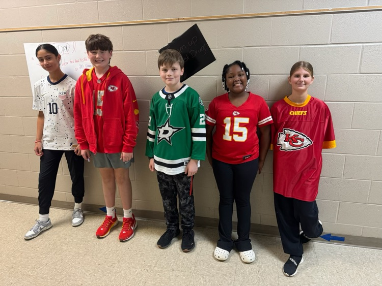 dressed in team jerseys!