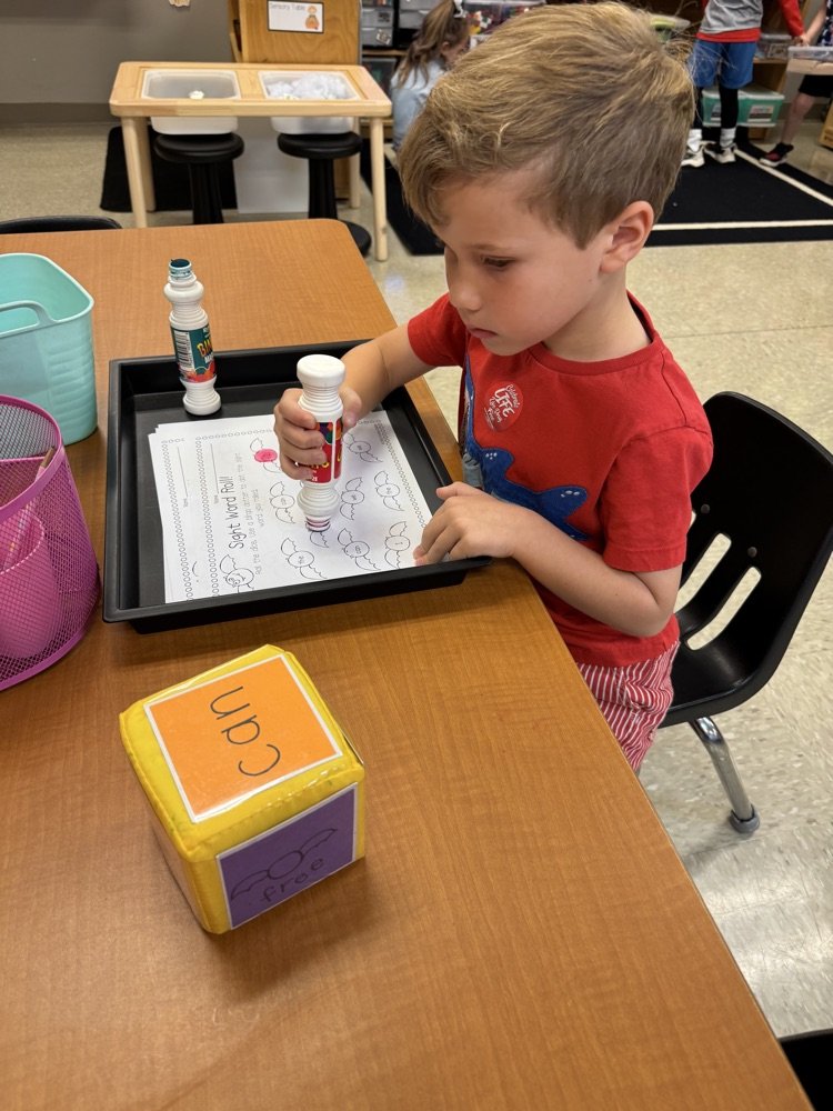 No TRICKS here! Literacy centers are a TREAT in Mrs. Mercer’s Kindergarten class. 