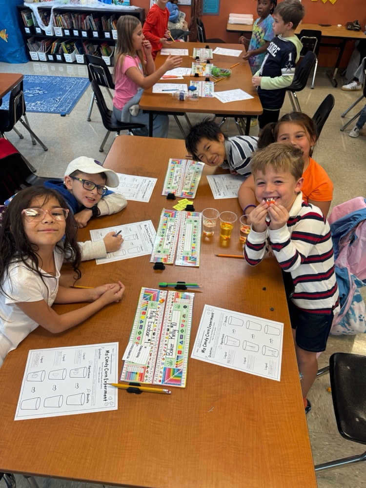 Candy Corn experiment - Students had to make a hypothesis if a candy corn would dissolve in water, oil, or vinegar. They have also been working on a writing about the history of candy corn. 