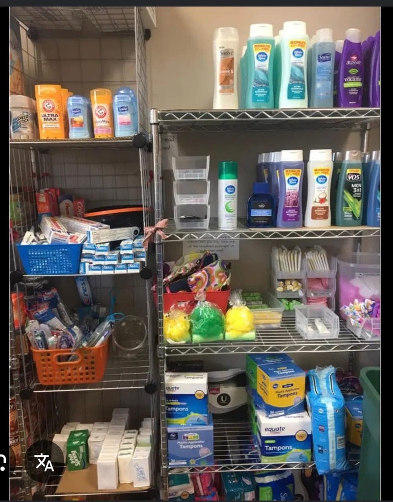 Image of school toiletry closet.