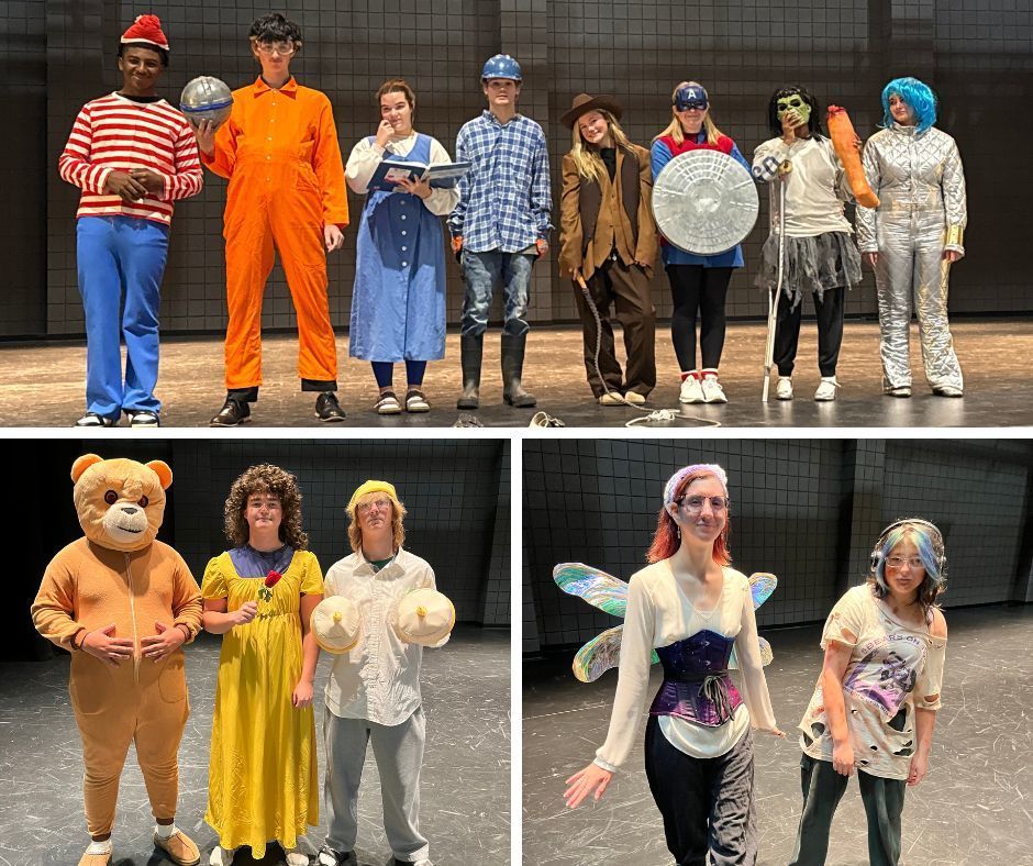 Students in costume according to the genre they drew. 