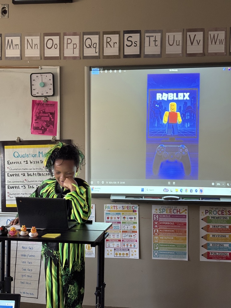 Students presenting their scary narratives