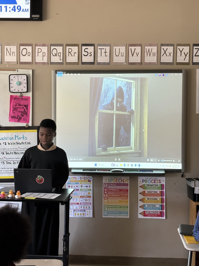 Students presenting their scary narratives