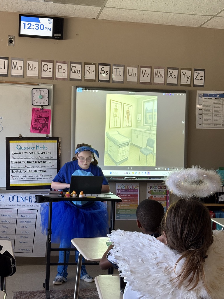 Students presenting their scary narratives