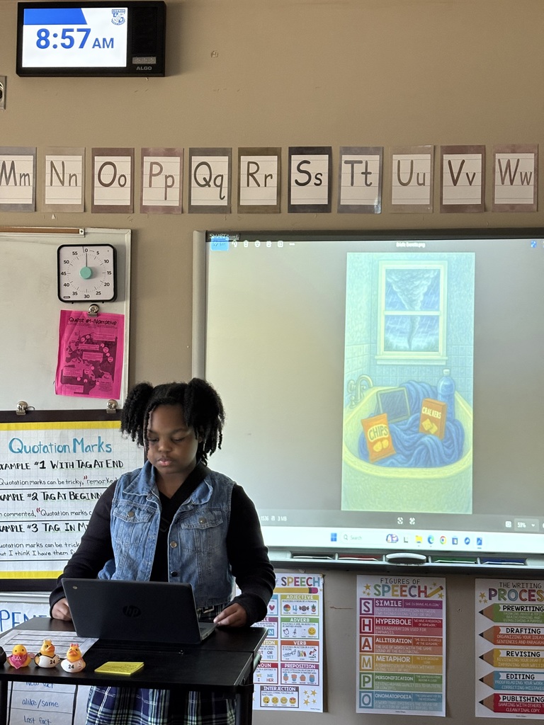 Students presenting their scary narratives