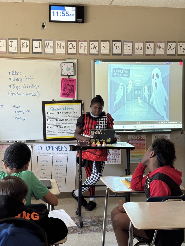 Students presenting their scary narratives