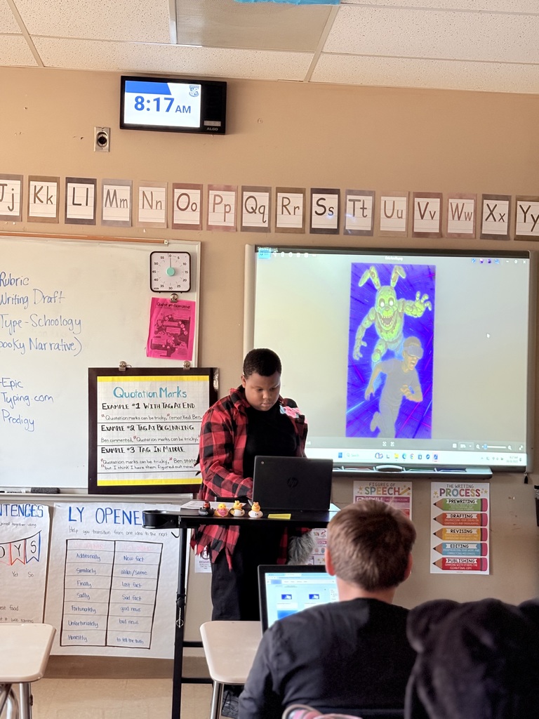 Students presenting their scary narratives