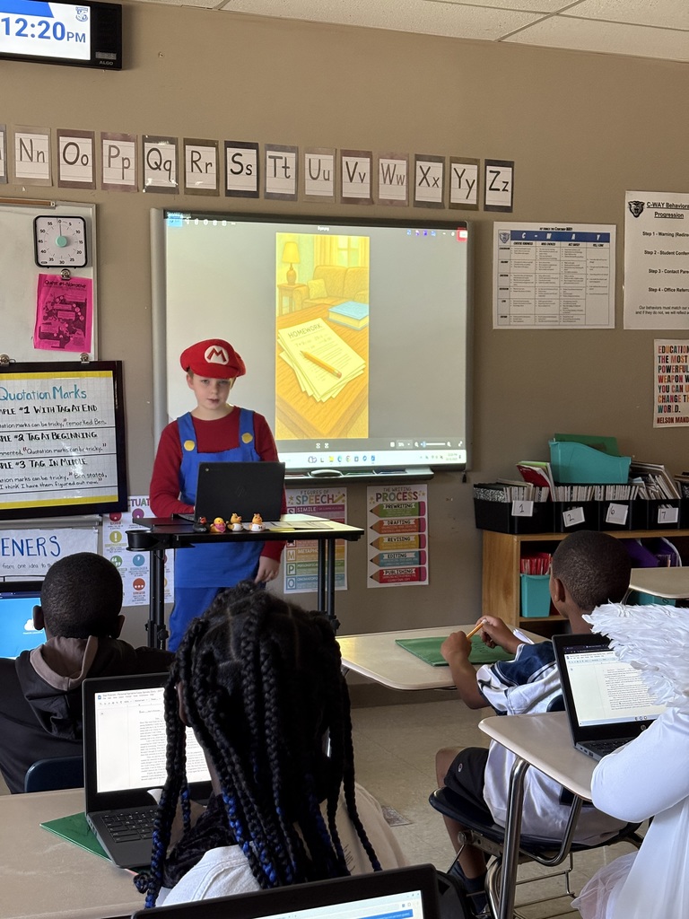 Students presenting their scary narratives