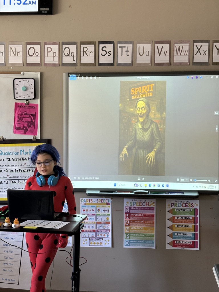 Students presenting their scary narratives