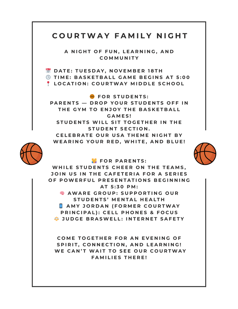 Courtway Family Night Flyer