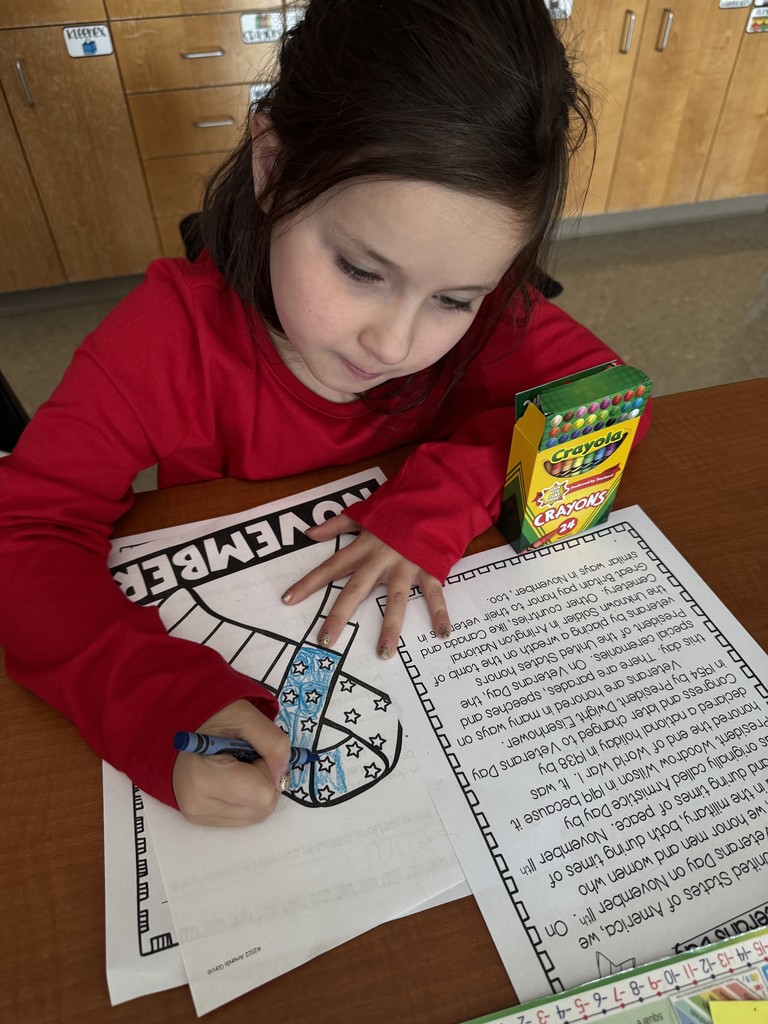 2nd grade is learning about the history of Veterans Day.