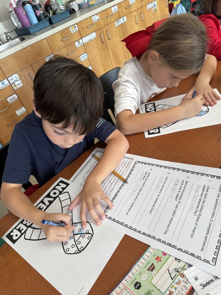 2nd grade is learning about the history of Veterans Day.