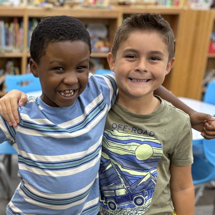 two good friends together at school 