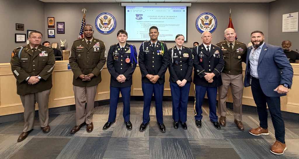 JROTC leaders at board meeting