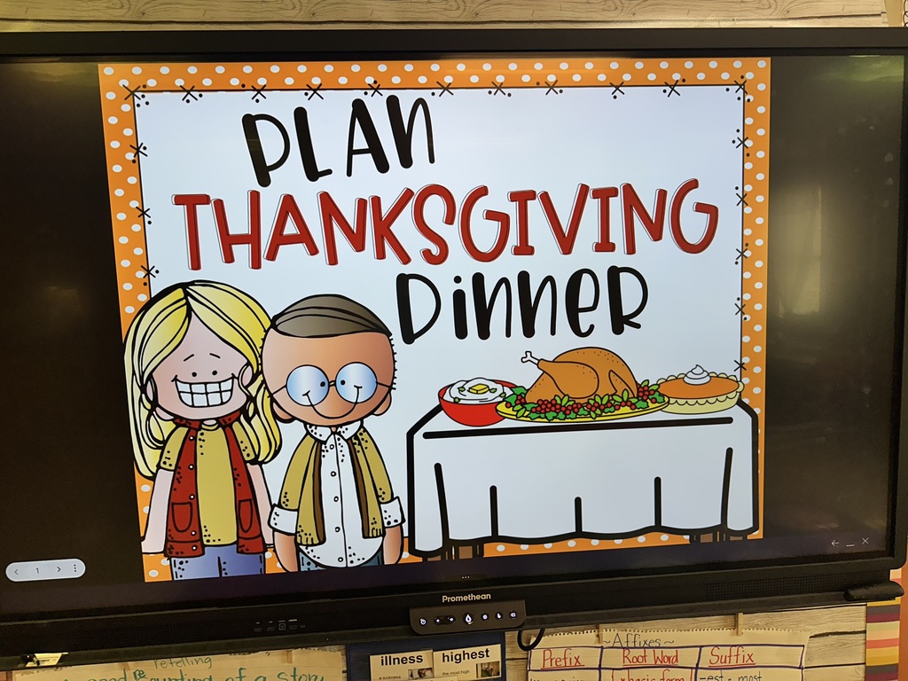 Mrs. Harrison’s 2nd graders’ Thanksgiving Meal PBL! They had to use the menu, consider each person’s likes and dislikes while staying on budget. And they did it!! 🦃🥧🍰🥤