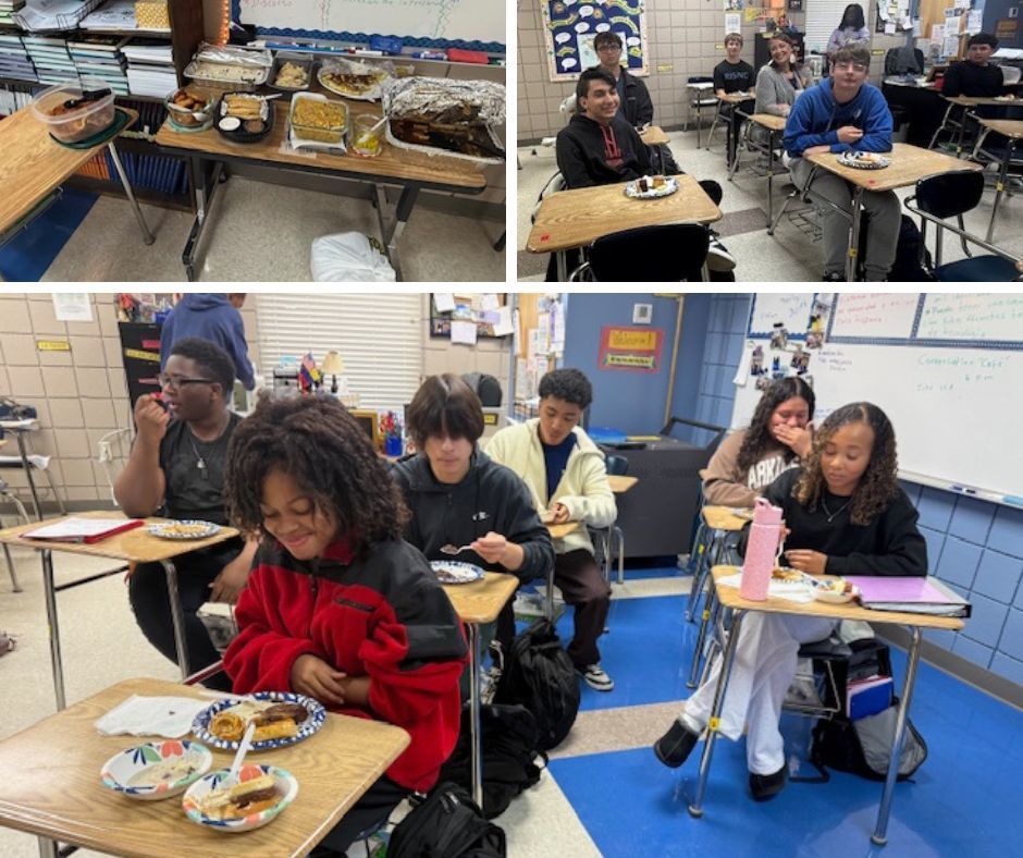 🌎🍽️ Spanish 3 turned up the heat last week! Señora Tedford’s classes put their cooking skills — and their Spanish — to the test. Students researched an authentic Hispanic dish, translated the recipe, cooked it at home, and then presented the full process to their classmates. From Argentina to Chile, Spain to Colombia, Mexico to Venezuela, our students explored flavors from across the Spanish-speaking world and shared some truly delicious creations! What a tasty way to learn! 🌶️✨