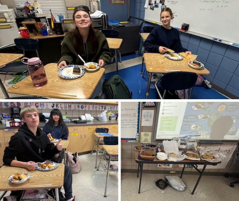 🌎🍽️ Spanish 3 turned up the heat last week! Señora Tedford’s classes put their cooking skills — and their Spanish — to the test. Students researched an authentic Hispanic dish, translated the recipe, cooked it at home, and then presented the full process to their classmates. From Argentina to Chile, Spain to Colombia, Mexico to Venezuela, our students explored flavors from across the Spanish-speaking world and shared some truly delicious creations! What a tasty way to learn! 🌶️✨