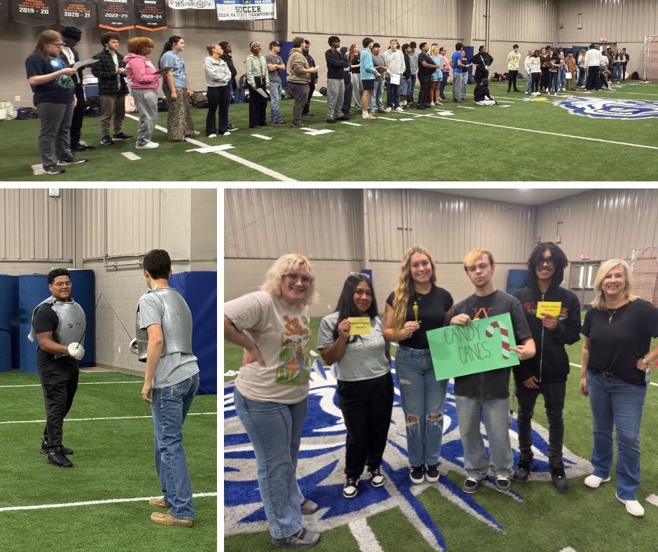 Hamlet comes to life in the Old Field House! 🏛️ Senior English classes competed to guess and create “freeze frame” tableaus of famous scenes from Hamlet. Multiple teams from each class brought creativity and teamwork to the challenge—making Shakespeare’s drama both fun and unforgettable! 🎭🏆