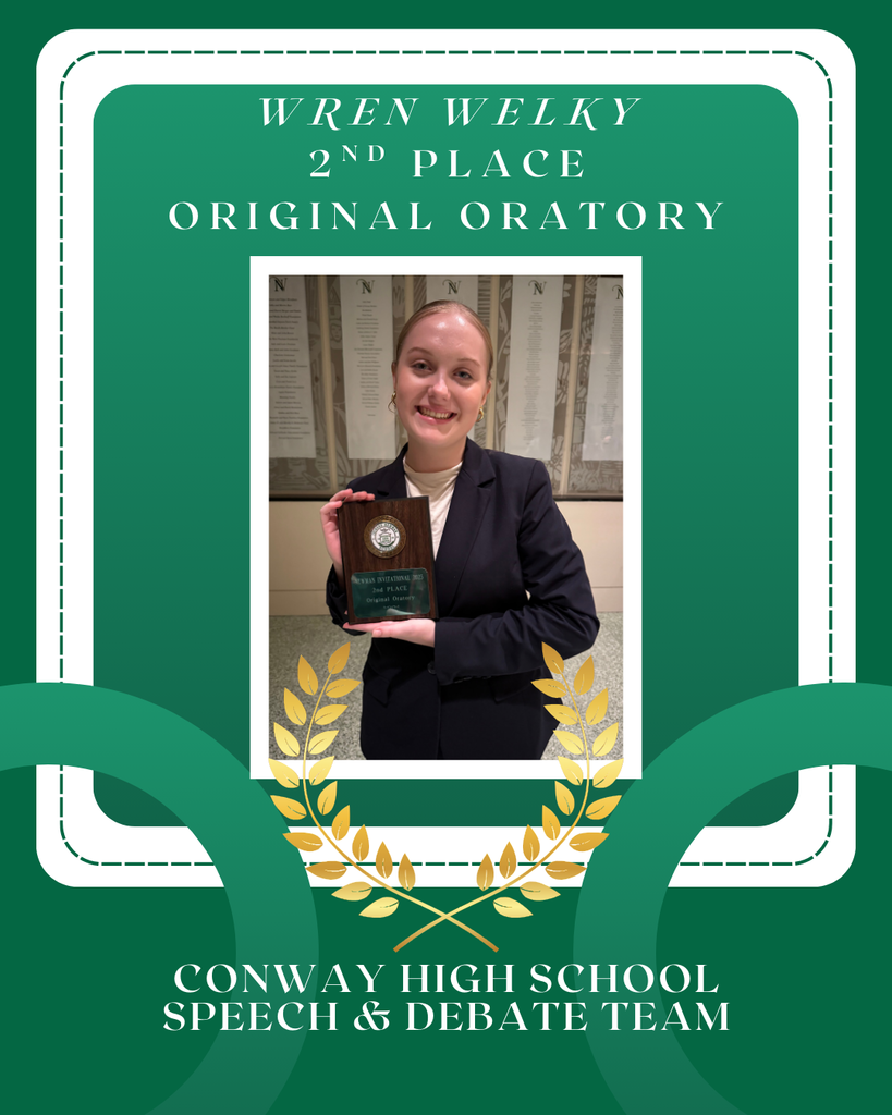 Wren Welky 2nd place Original Oratory.