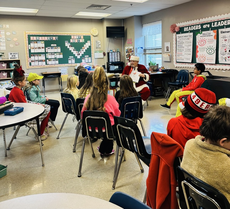 Mrs. Rogoff’s class got a very special visit from Mr. Woodrow Cummins (aka Santa) today.