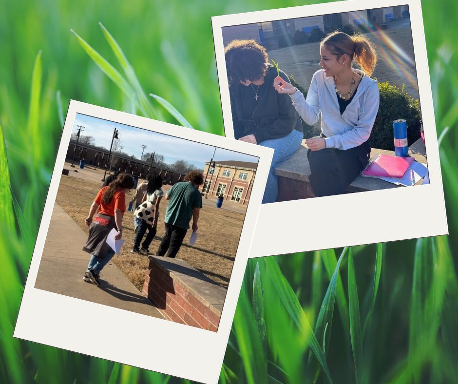 Students work on creative writing based on a Walt Whitman poem.