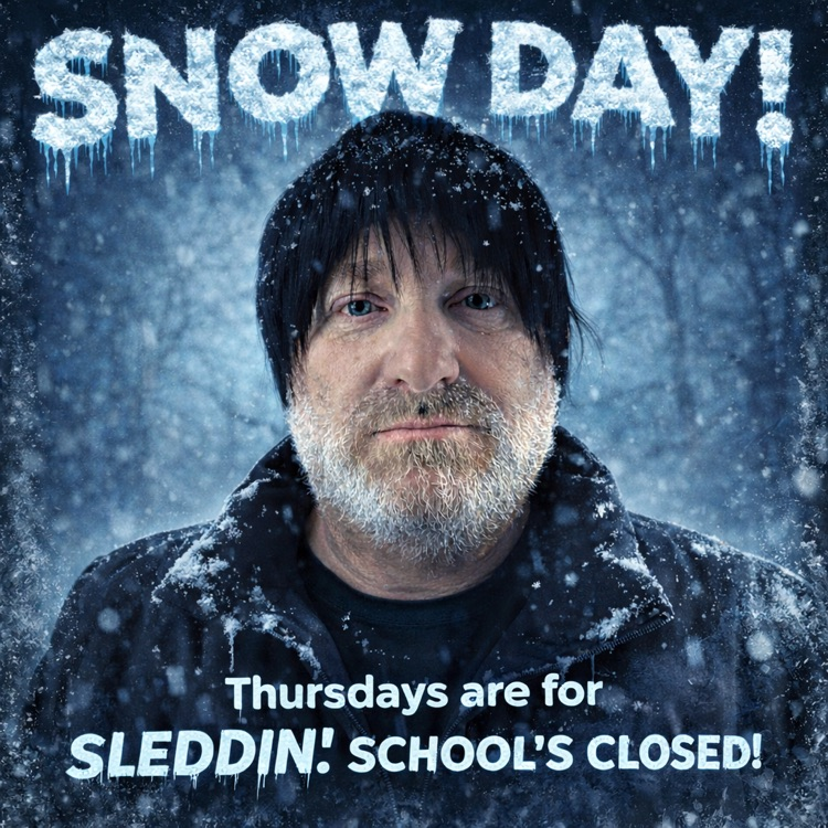 Mr. Pegg enjoying the snow day tomorrow