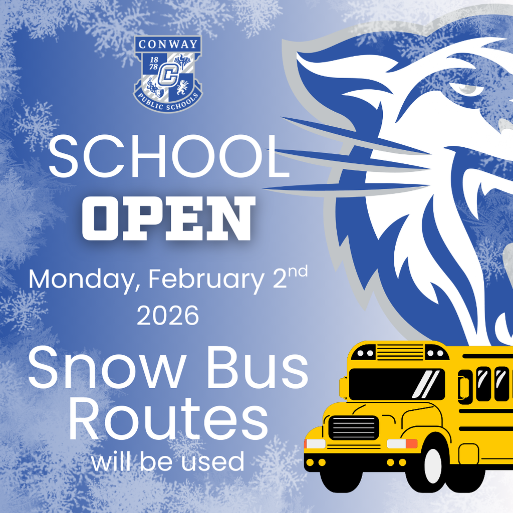 school open monday february 2nd 2026 - snow bus routes will be used