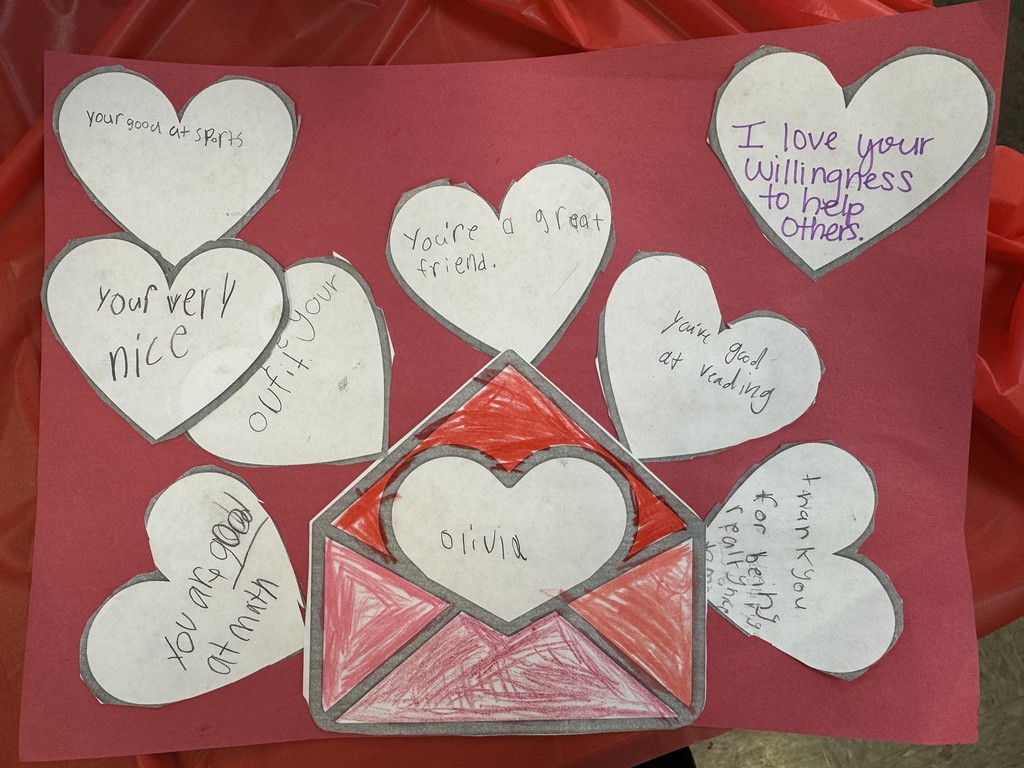 As part of National Random Acts of Kindness Month in February, Mrs. Wilcox's class observed the celebration by exchanging kind words with their classmates.