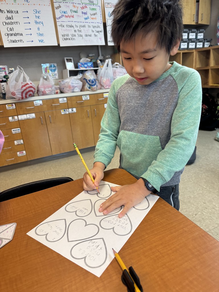 As part of National Random Acts of Kindness Month in February, Mrs. Wilcox's class observed the celebration by exchanging kind words with their classmates.