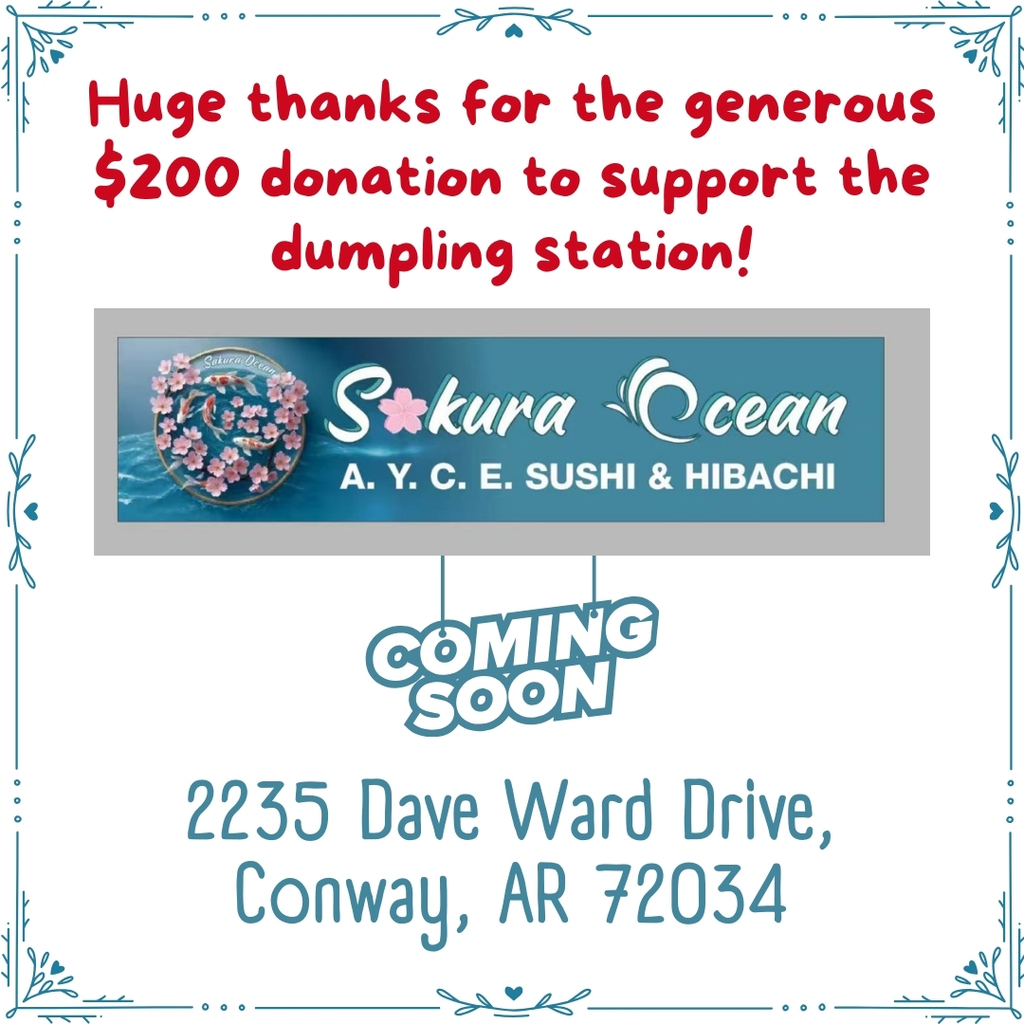 🎉🐎 2nd Annual Lunar New Year Celebration at the Faulkner County Library 🎉🐎 On Saturday, February 7th, the CJHS & CHS Asian Club, in partnership with the Faulkner County Library, local Chinese community members, and the UCA Center for Asian Languages and Cultures, proudly hosted Conway’s 2nd Lunar New Year Celebration. With approximately 200 attendees, the event was filled with energy, learning, and fun! Families enjoyed interactive stations featuring dumpling-making, Chinese calligraphy, crafts, chopsticks games, and more. It was a wonderful opportunity for our community to come together and celebrate the Year of the Fire Horse. A heartfelt thank-you to the Faulkner County Library for providing the space and incredible support that helped make this event possible. We are also grateful for our amazing team of 20 student volunteers from Conway High School and Conway Junior High School, along with 14 local Chinese community members, whose enthusiasm and dedication made the celebration such a success. Special thanks to our generous supporters: 🥟 Sakura Ocean A.Y.C.E. Sushi & Hibachi (coming soon) for the $200 donation supporting the dumpling station 🧋 Boba Love for donating nearly 200 cups of boba tea 🍩 Shimmery Donut for donating 50 dozen donut holes Events like this truly highlight the cultural vibrancy of our community and the growing excitement for Chinese culture and language. Interested in learning more? Join our Chinese program or the Asian Club! 🌏❤️ #LunarNewYear #ConwayAsianClub #ChineseCulture #CommunityCelebration #YearOfTheHorse #ConwayHigh