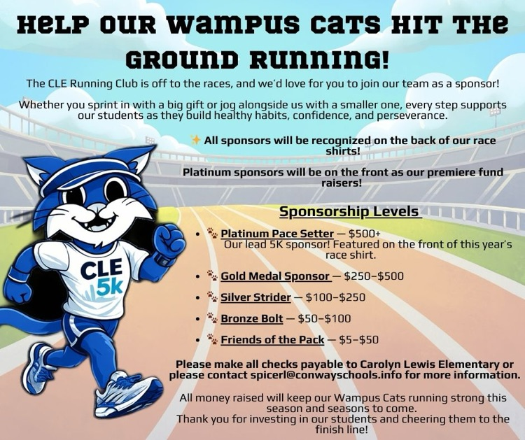 running club sponsors needed