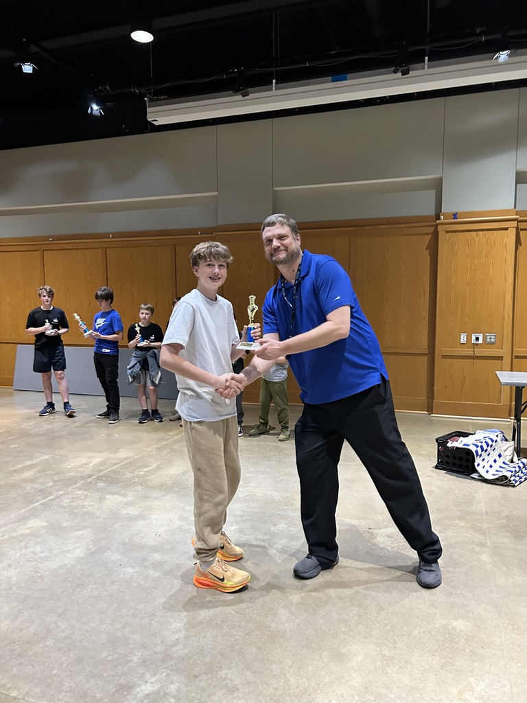 Simon wins big in the Conway Chess Tournament! 5th and under division. Students rewarded with trophies. Oliver L. won 3rd place 6th grade division Chesney B. won 2nd place Jackson S. won 3rd place Titus T. won 4th 7th grade division Rhett G. won 1st place Beau L. won 2nd place Eli D. won 3rd place