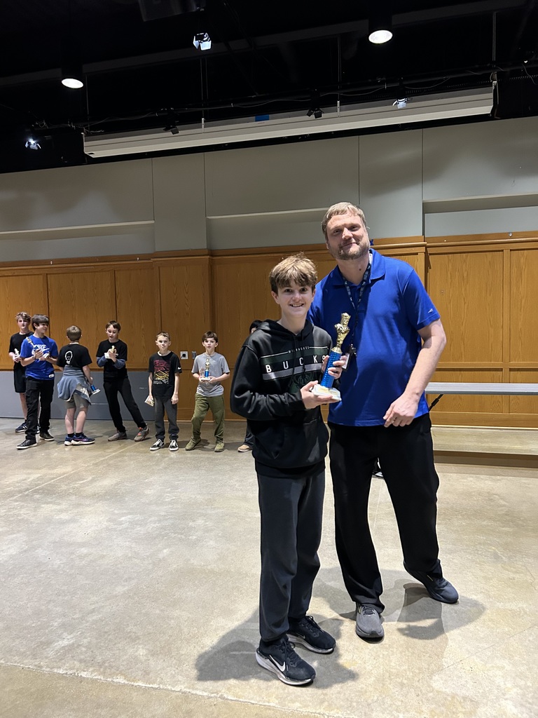 Simon wins big in the Conway Chess Tournament! 5th and under division. Students rewarded with trophies. Oliver L. won 3rd place 6th grade division Chesney B. won 2nd place Jackson S. won 3rd place Titus T. won 4th 7th grade division Rhett G. won 1st place Beau L. won 2nd place Eli D. won 3rd place