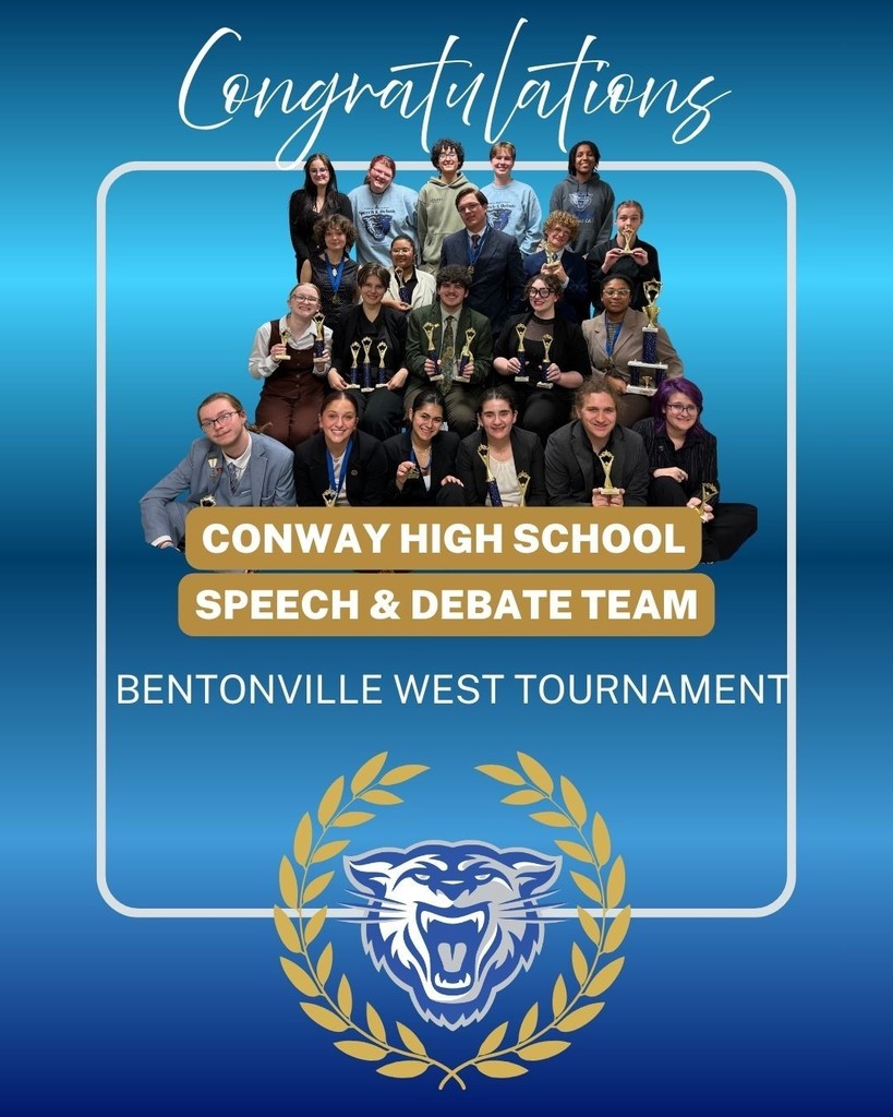 Congratulations to the CHS Speech & Debate team for their success at the Bentonville West High School Speech & Debate Tournament held February 20-21, 2026. Together, they brought home 24 individual awards and 17 state tournament bids. Along with their individual success, they also brought home 2nd place team sweepstakes! The team is coached by Mrs. Casey Griffith. Competing were: SENIORS: Addison Choate, Callie Wesbecher, Dylan Mercer, Farrah Sherman, Joshua Mendoza, Kamryn Young, Liam O’Connor, and Naomi Brooks. JUNIORS: Amelia Garrett, Dylan Simmons, Landon Wharton, Luci Guiterrez, Madison Davenport, Milina Michel, Sydney Madsen, and Zuriel Palma. SOPHOMORES: Hugh Lamey, Lina Akramova, Maxwell Thrasher, Ronald Weaver, and Roseli Pineda.