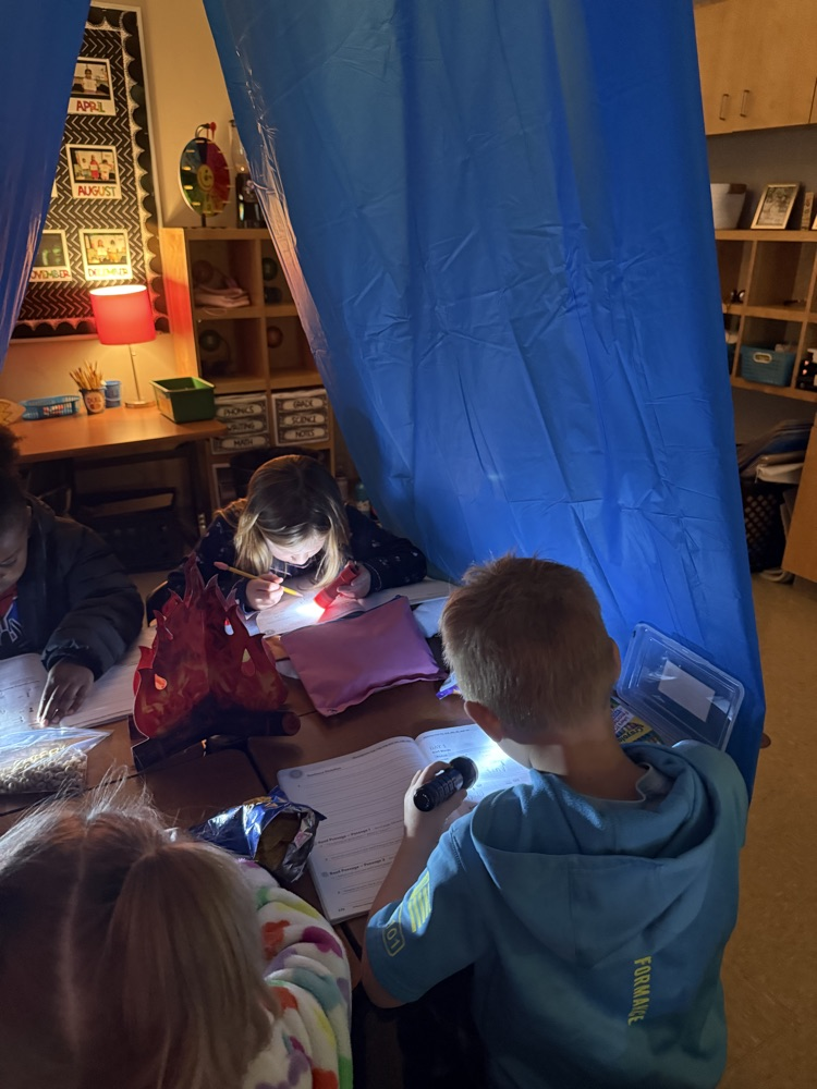 Mrs. Roberts class went camping and did some reading under the stars.  ✨ 