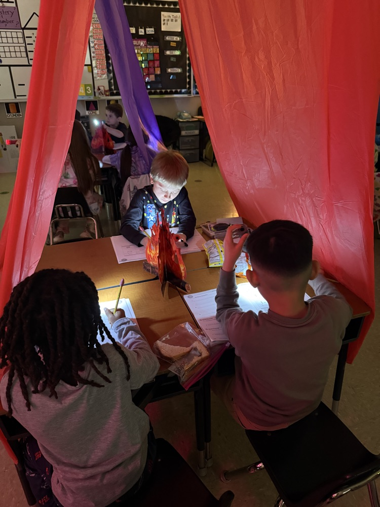 Mrs. Roberts class went camping and did some reading under the stars.  ✨ 