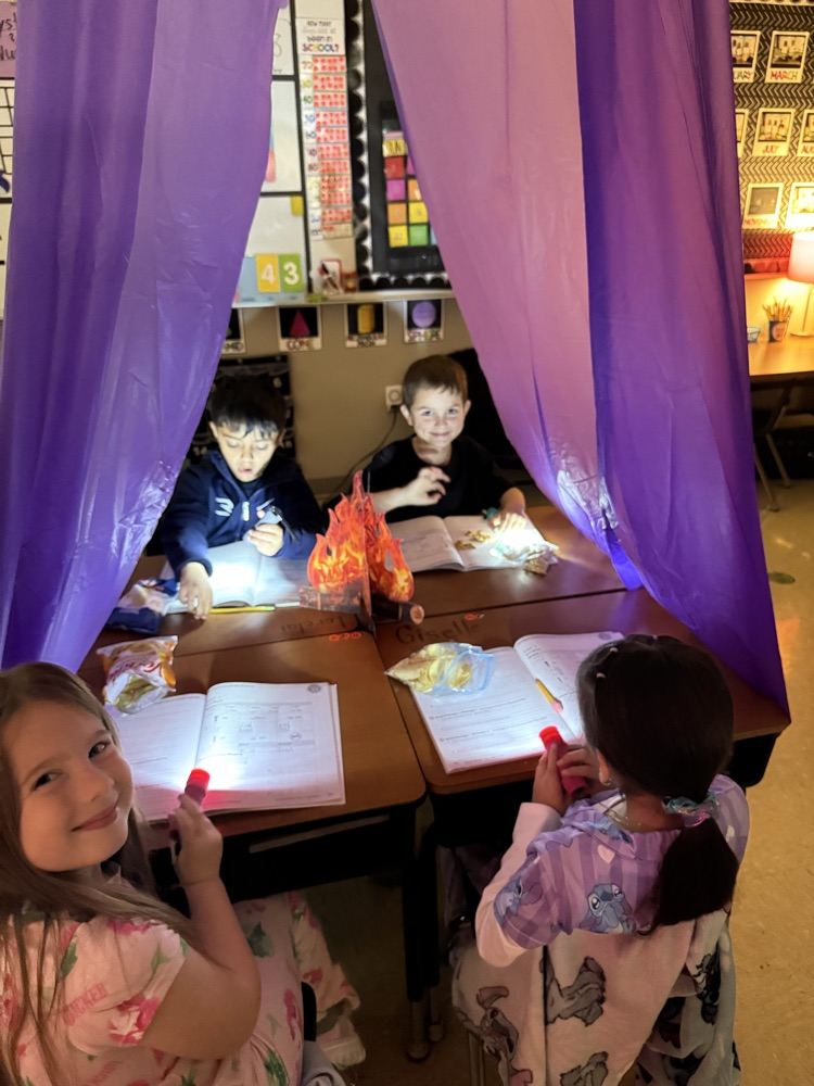Mrs. Roberts class went camping and did some reading under the stars.  ✨ 
