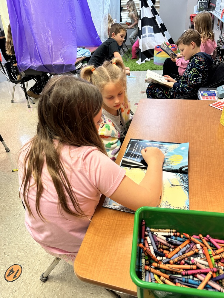 Mrs. Rogoff’s class celebrated the first day of Read Across America week at Camp Read-A-Lot followed by reading with 1st grade book buddies 📖 