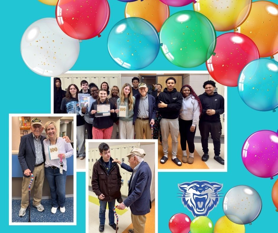🎉 Honoring a legend! Our senior English classes had the incredible honor of helping Mr. Floyd Brantley, a 100-year-old WWII veteran, personally thank over 400 birthday card senders from around the world. Using his template, our students handwrote 110+ heartfelt thank-you notes and even got to meet Mr. Brantley in person! He stopped by to thank one class and share stories that inspired us all. 💌🇺🇸 #WWIVeteran #StudentImpact #HeartfeltThanks #100YearsYoung