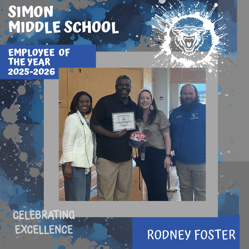 Mr. Foster, Employee of the year, with Mrs. Lindsey, Mr. Jeffery and Ms. Branch.